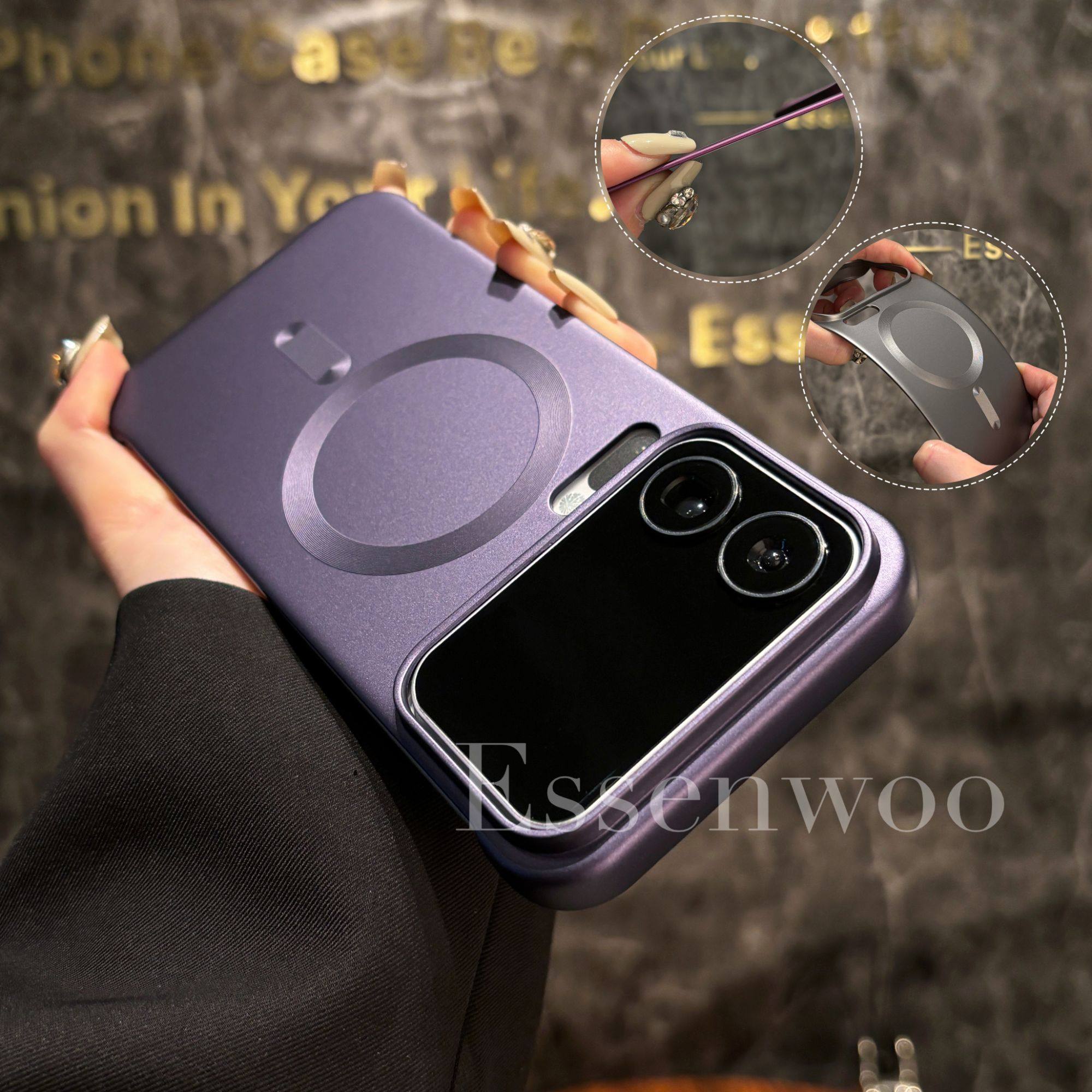 适用小米17promax手机壳磁吸新款17pro超薄无边框金属漆xiaomi17官方高级感暗夜紫小众散热磨砂金属镜头简约