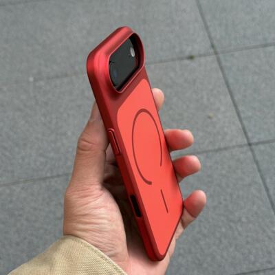 新款红色肤感适用iphone17Air磁吸手机壳苹果17promax准分子电镀磨砂17pro全包防摔高级感中国新年情侣简约硬