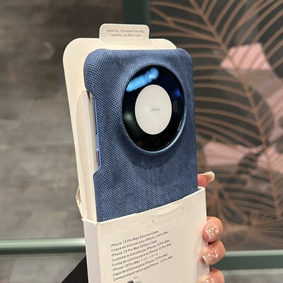 复古高级感牛仔布纹半包手机壳