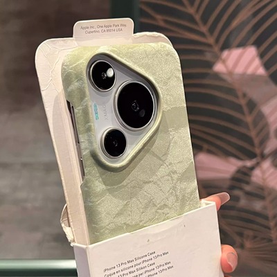 山丘绿丝绒复古半包手机壳