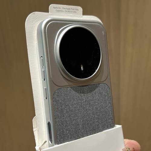 灰色编织亚毛麻布纹磁吸手机壳