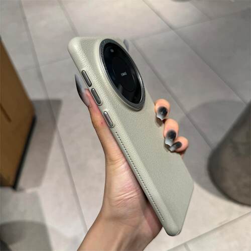 荔枝纹高级感金属镜框手机壳