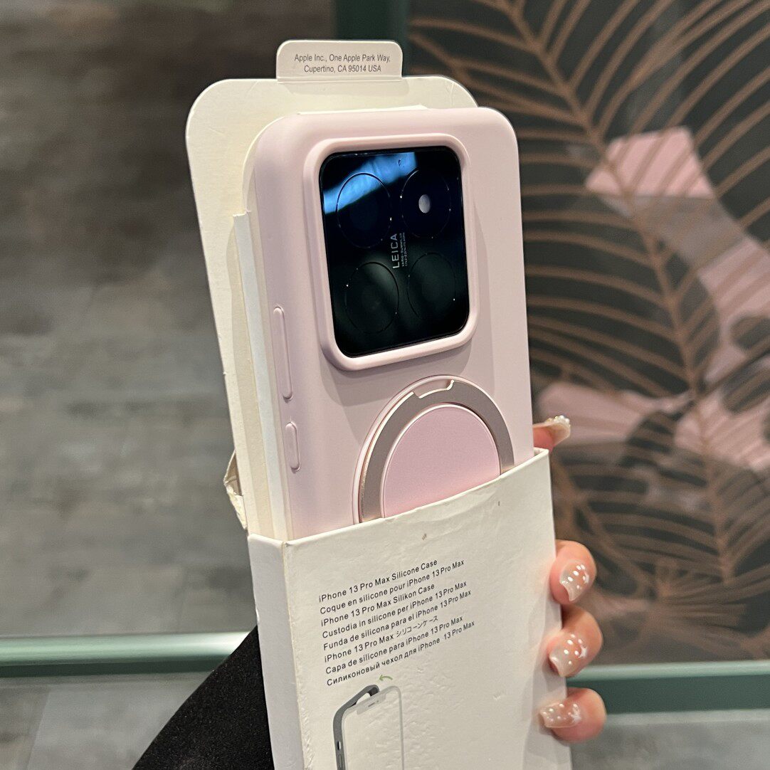 360°可旋转磁吸支架壳适用小米15液态硅胶手机壳14Ultra无线充电15pro软糯灰粉色13新款加厚防摔全包不发黄