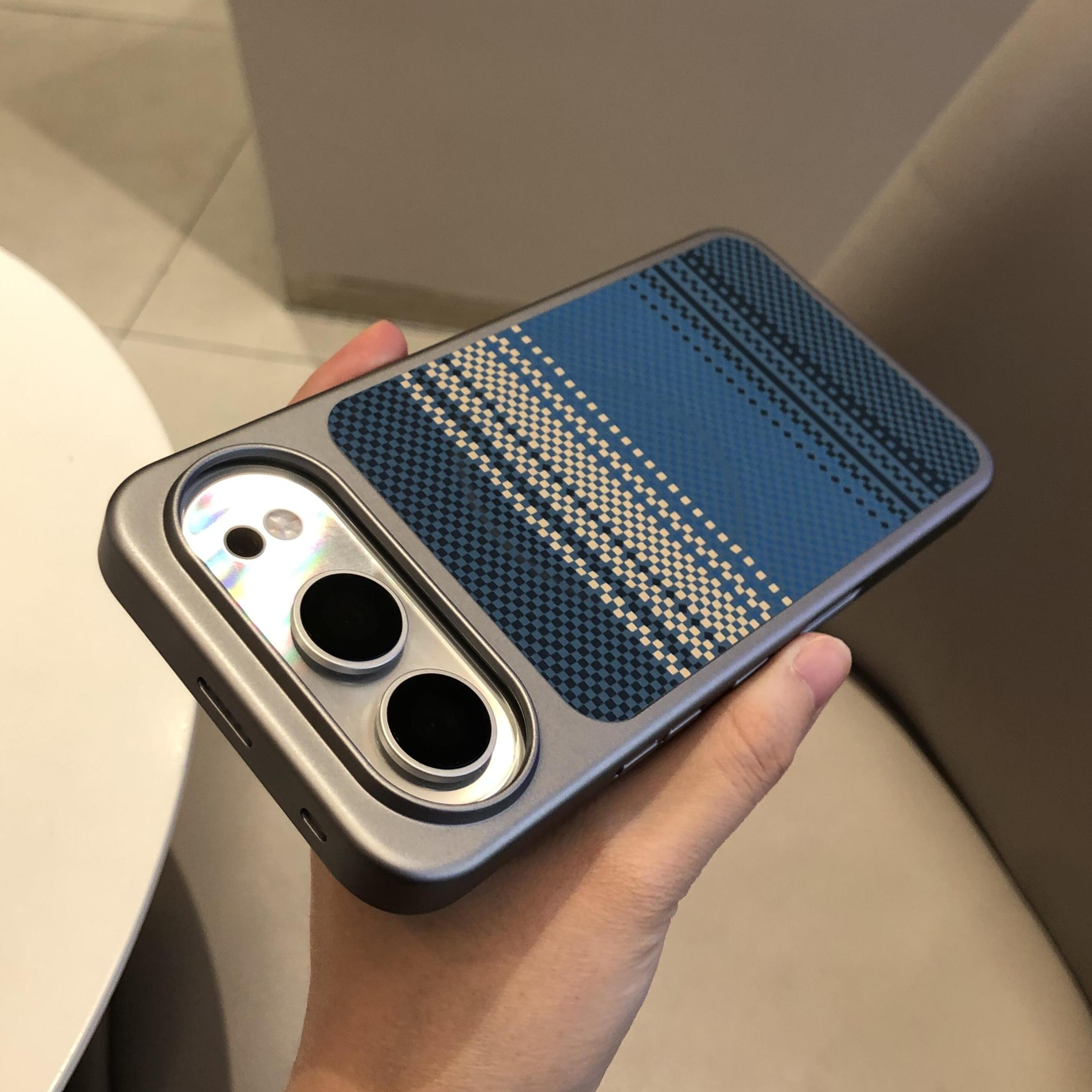 适用荣耀500凯夫拉纹磁吸手机壳