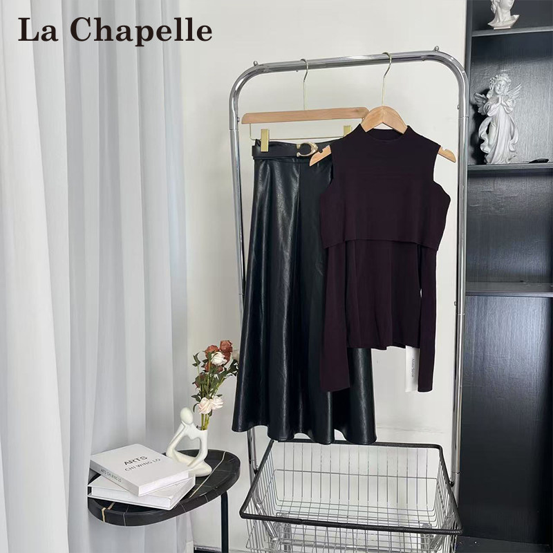 LaChapelle拉夏贝尔2025年初秋新款修身气质百搭上衣半身裙10609