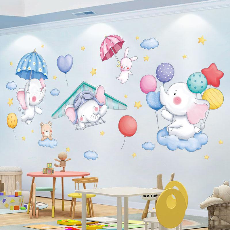 2023幼儿园墙面装饰品卡通墙贴纸创意墙纸自粘儿童房间布置墙壁纸