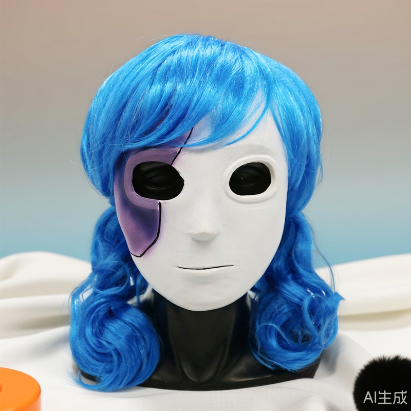 美女搞怪乳胶面具派对道具头套