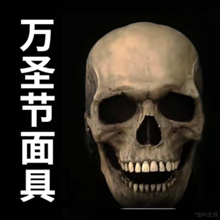 面具道具搞笑恶搞舞会吓人万圣节演出恐怖恶魔驱魔人微笑白眼发光