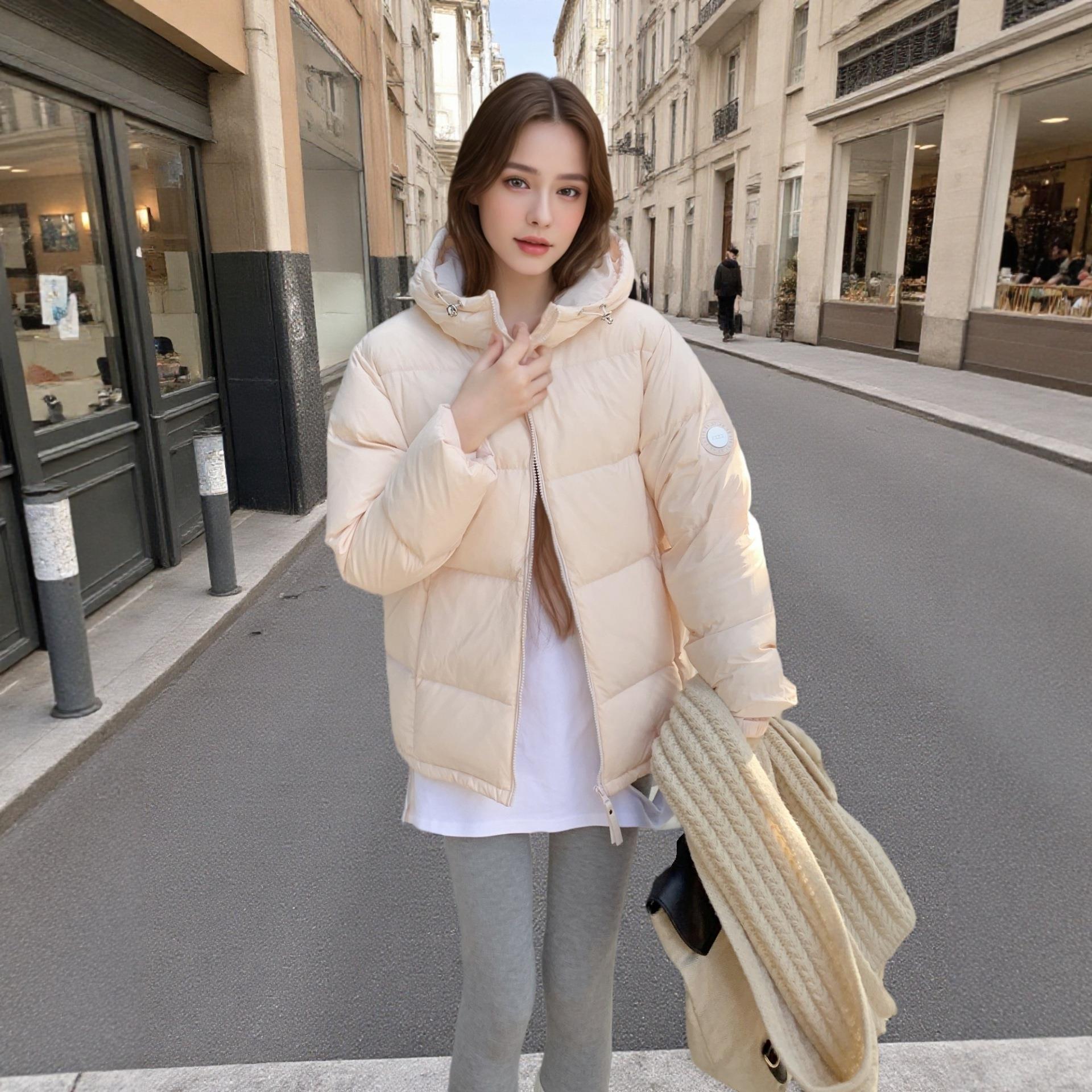 CV凸乆鸟羽绒服90白鸭绒连帽韩版加厚小个子面包服潮2025年冬季新