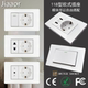 规2孔电脑插暗装 C欧式 type 亚克力白118型欧标开关插座面板双USB