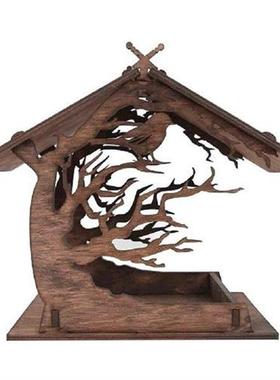 Bird Feeder Backyard Garden Bird House Wooden Large