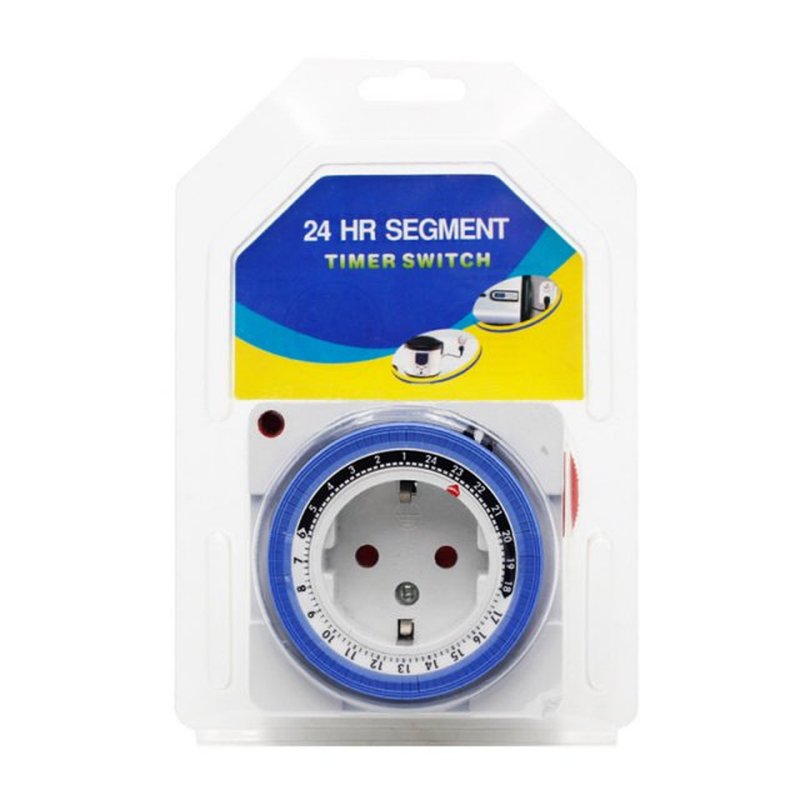 EU Timer 24 Hours Timer Switch Plug in Mechanical Grounded P