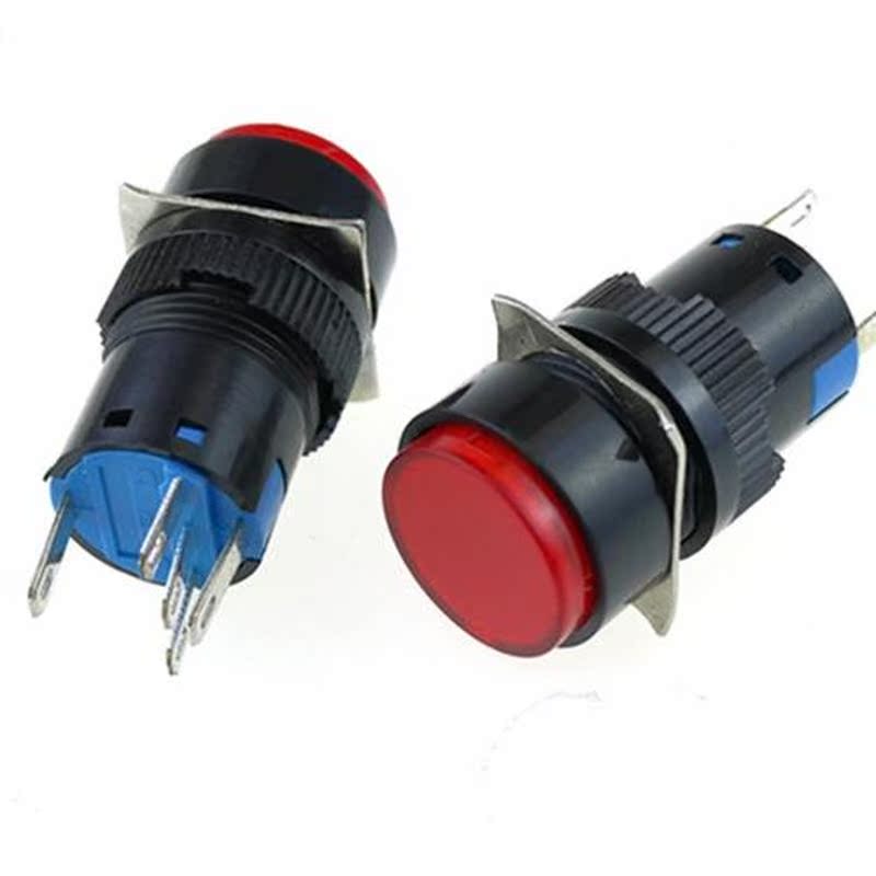 5 Pcs Red Round Cap 2 Terminals Fault Signal Lamp Indicator