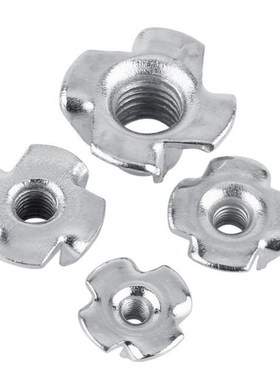 Zinc Plated Carbon Steel T-Nut Four-Pronged Tee Nuts Set For