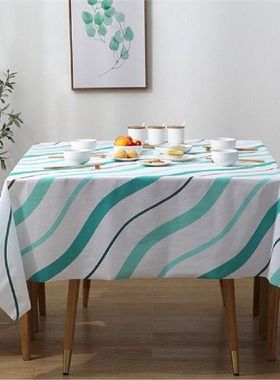 Multifunctional Nordic Striped Printed Tablecloth
