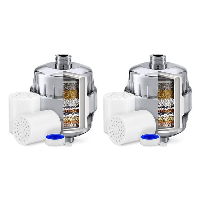 2X 15 Stage Shower Filter - Water Softener Shower Head Filte