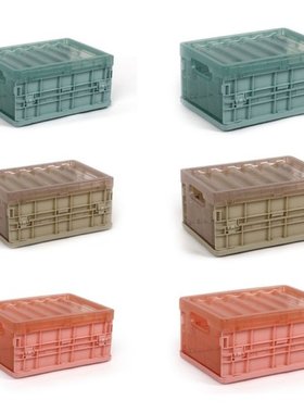 Clear Collapsible Storage Crates with Double Handle Rectangu
