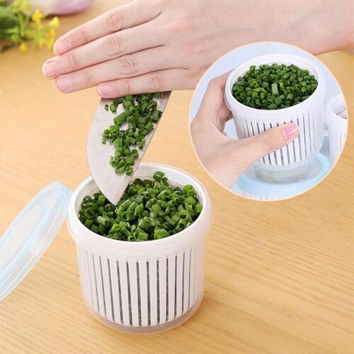 Plastic Drain Sealed Box Kitchen Refrigerator Organizer Roun