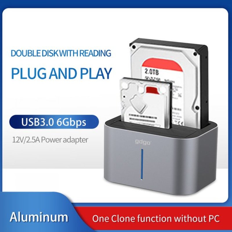 Dual Bay External Hard Drive Docking Station For 3.5/2.5 inc