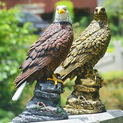 Eagle Statue Vivid Appearance Bronzed Resin Decorative