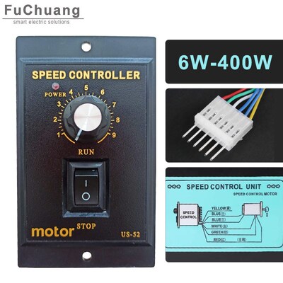 US-52 AC Motor Speed Pinpoint Regulator Controller 6W/10W/15