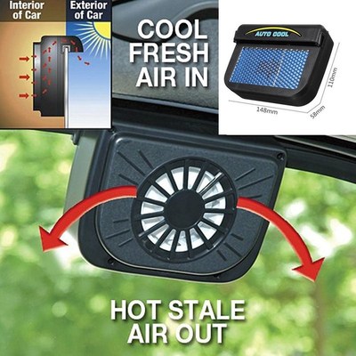 Solar Powered Auto Car Window Auto Air Vent Ventilation Fan