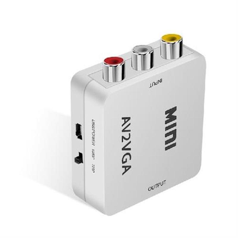 HD AV2VGA Video Converter Convertor Box Mini AV RCA CVBS to