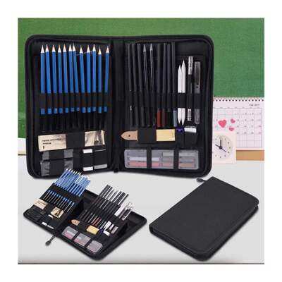 48PCSs Sketching Drawing Pencils Kit Carry Bag Art Painting
