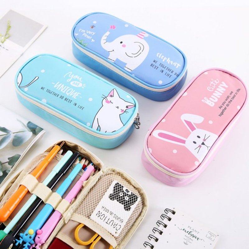 Animal Pencil Case Girls Boy Cute Cartoon Pencilcase PU Wate