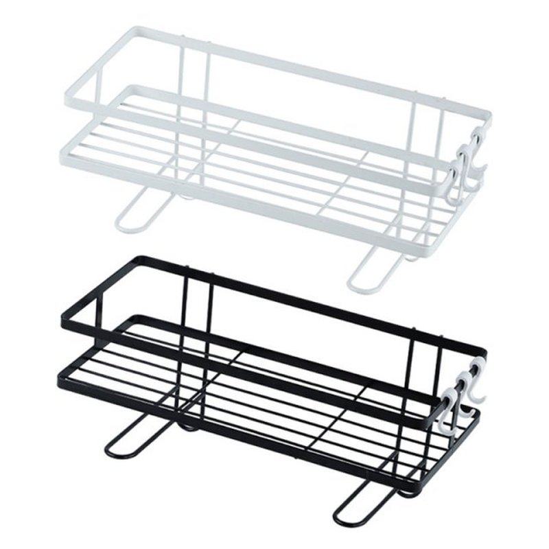 Bathroom Wall Mounted Shelves with Hooks Floating Storage Sh