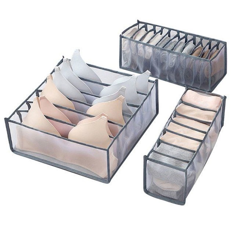 3Pcs Underwear Tie Bra Organizer Storage Box Home Drawer Clo