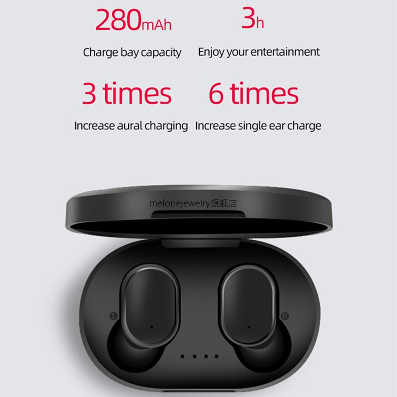 A6S Bluetooth Earphones Wireless Headphone Voice control Blu