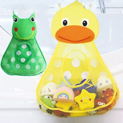 Baby Bath Toys Cute Duck Frog Mesh Net Toy Storage Bag