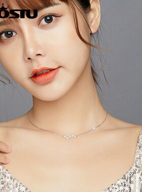 WOSTU 925 Sterling Silver Clear CZ Twinkling Stars Pendant