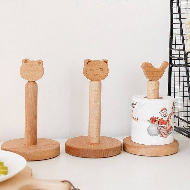 Tissue Holder Japanese Style Solid Wood Kitchen Toilet Roll