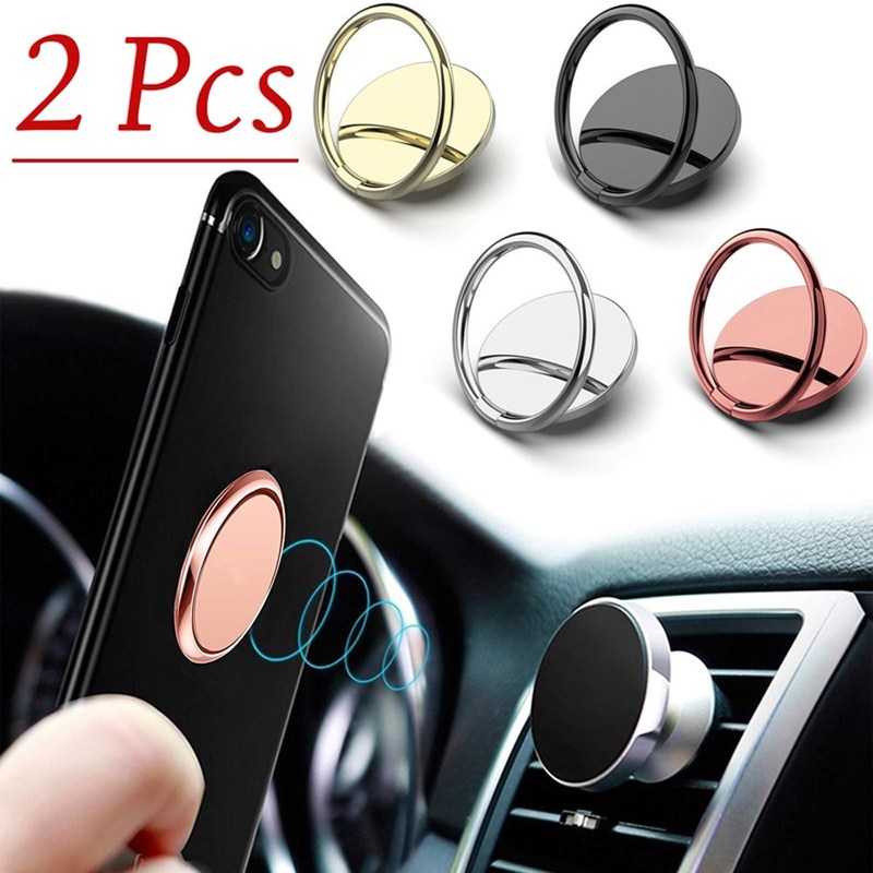 2pcs 360 Degree Rotation Mobile Phone Holder Universal Finge