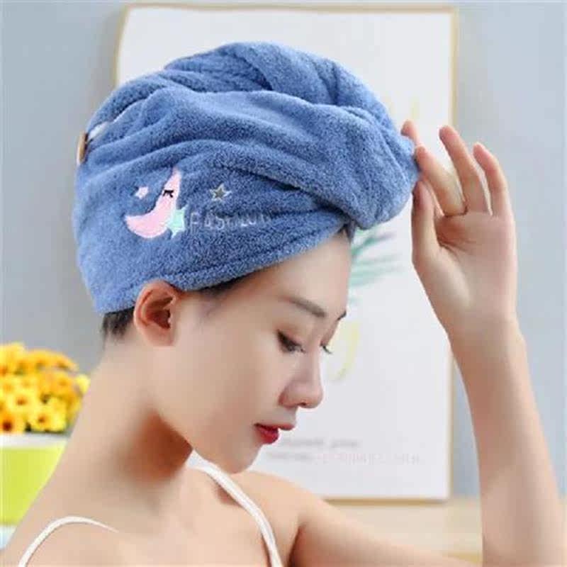 Women Girl Magic Absorbent Microfiber Shower Cap Towel Bath