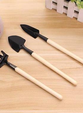 3pcs Mini Portable Gardening Tool Metal Head Shovel Rake Spa