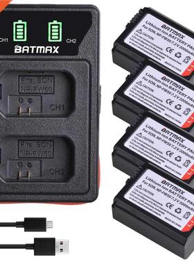 4X 2000mAh NP-FW50 NP FW50 Battery   LED USB Dual Charger fo