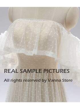 Off Shoulder Pka Dots Wedding Dress 2022 Tiered Lace Ruffl
