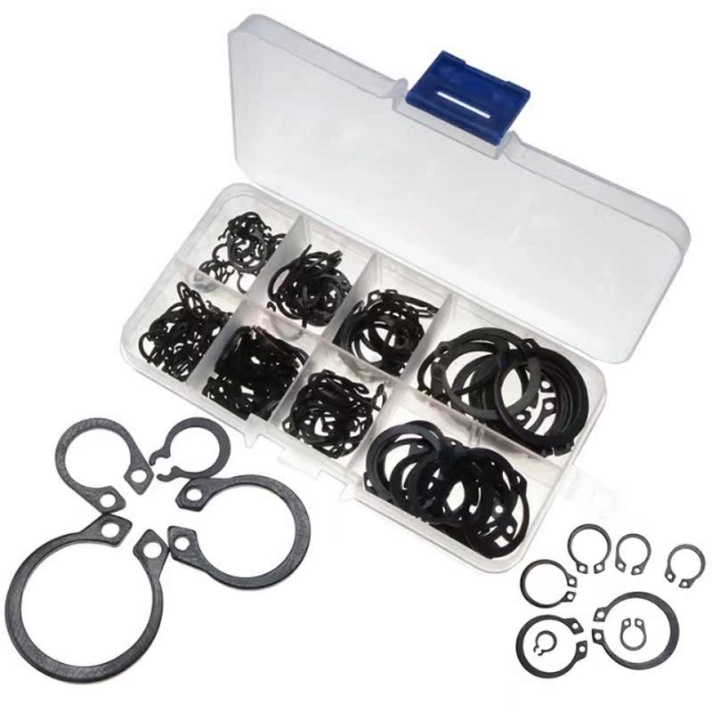 160PCS External Retaining Black Ring Set Carbon Steel M6/M8/