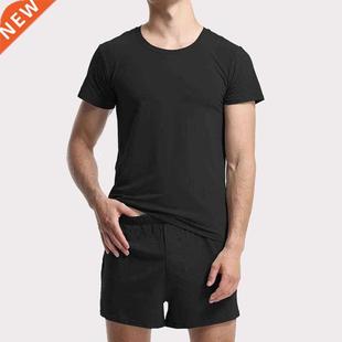 New Pajama Set Men sleepwear nightsuit Casual 60S cotton sof