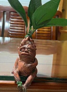 Mandrake Grass Resin Statue Landscape Ornament Art Figurine