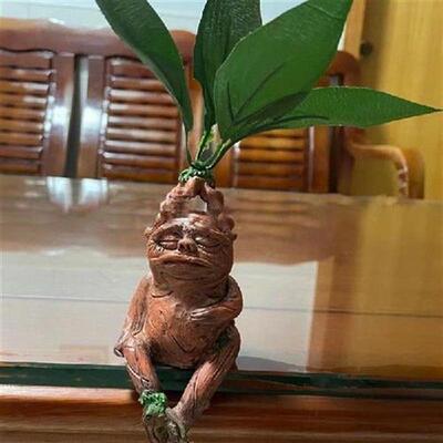 Mandrake Grass Resin Statue Landscape Ornament Art Figurine