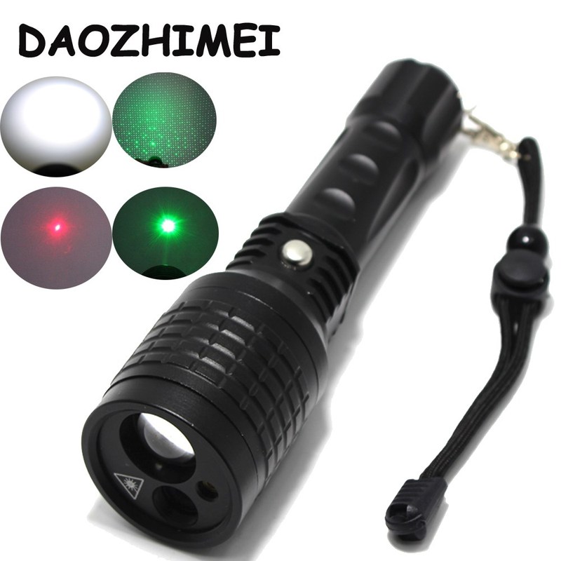 2018 New red Green Laser Flashlight Pointer light Tactical H