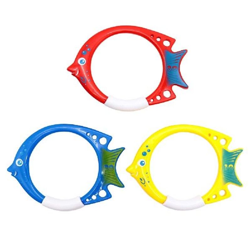 3Pcs Diving Fish Ring Cartoon Safety Plastic Swimming Pool