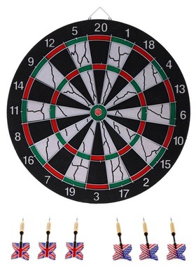 15 Inch Portable Double sided Dart Board Bulls Eye Game wit