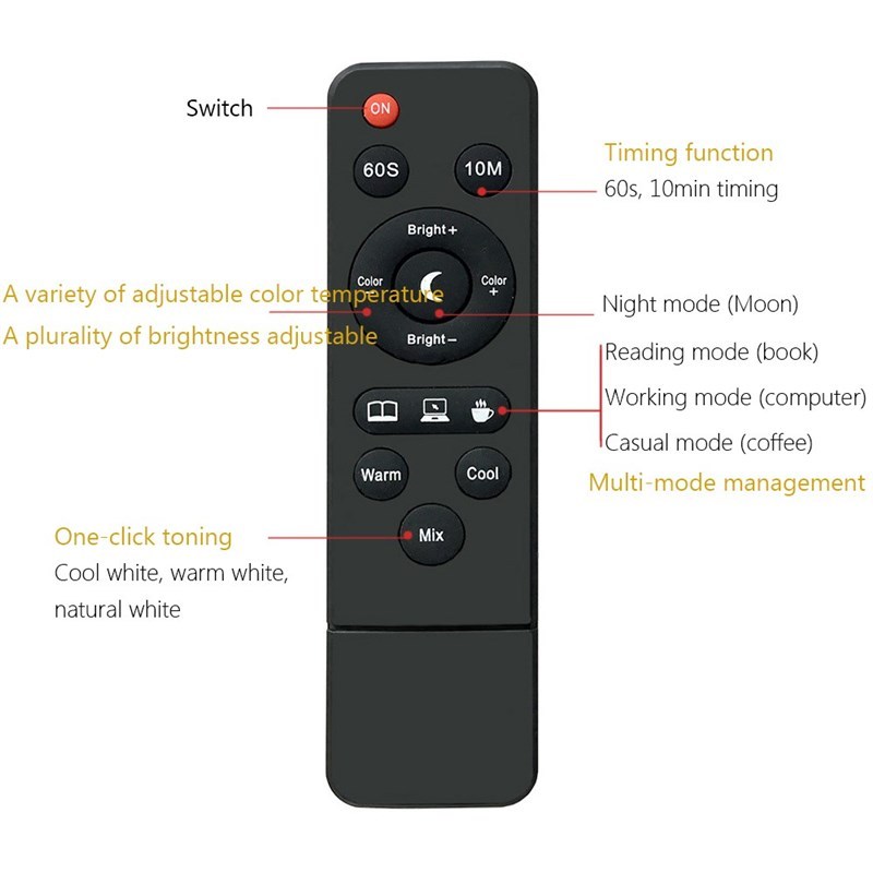 Minimalist Nordic Black LED Standing Floor Lamp with Remote