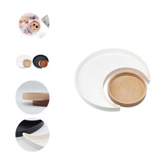 ABS 1 Set Useful Engagement Rings Jewelry Dish Wood Jewelry