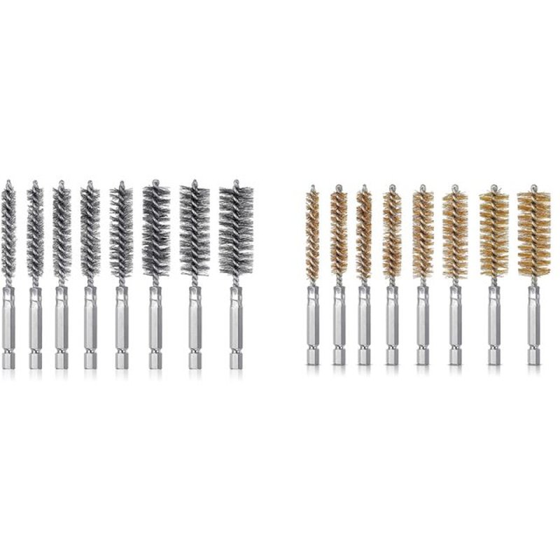 8Pcs Wire Brush Drill Bit Set with 1/4 Inch Hexagon Shank St